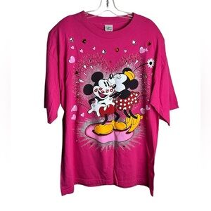 Vintage The Disney Store Mickey & Minnie Embellished T-Shirt